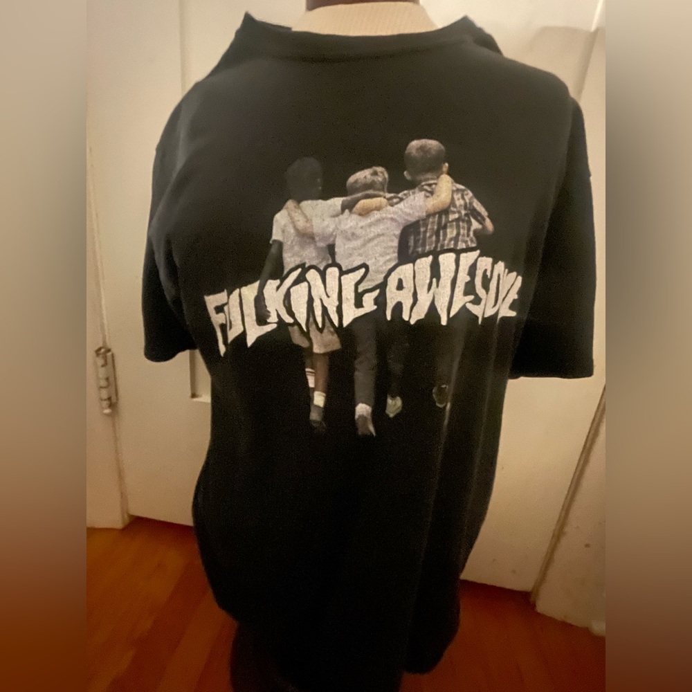 Fucking Awesome Black Graphic Kids T-Shirt Size Large